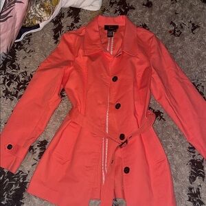 Jules & Leopold Women's Orange Trench Coat size 10